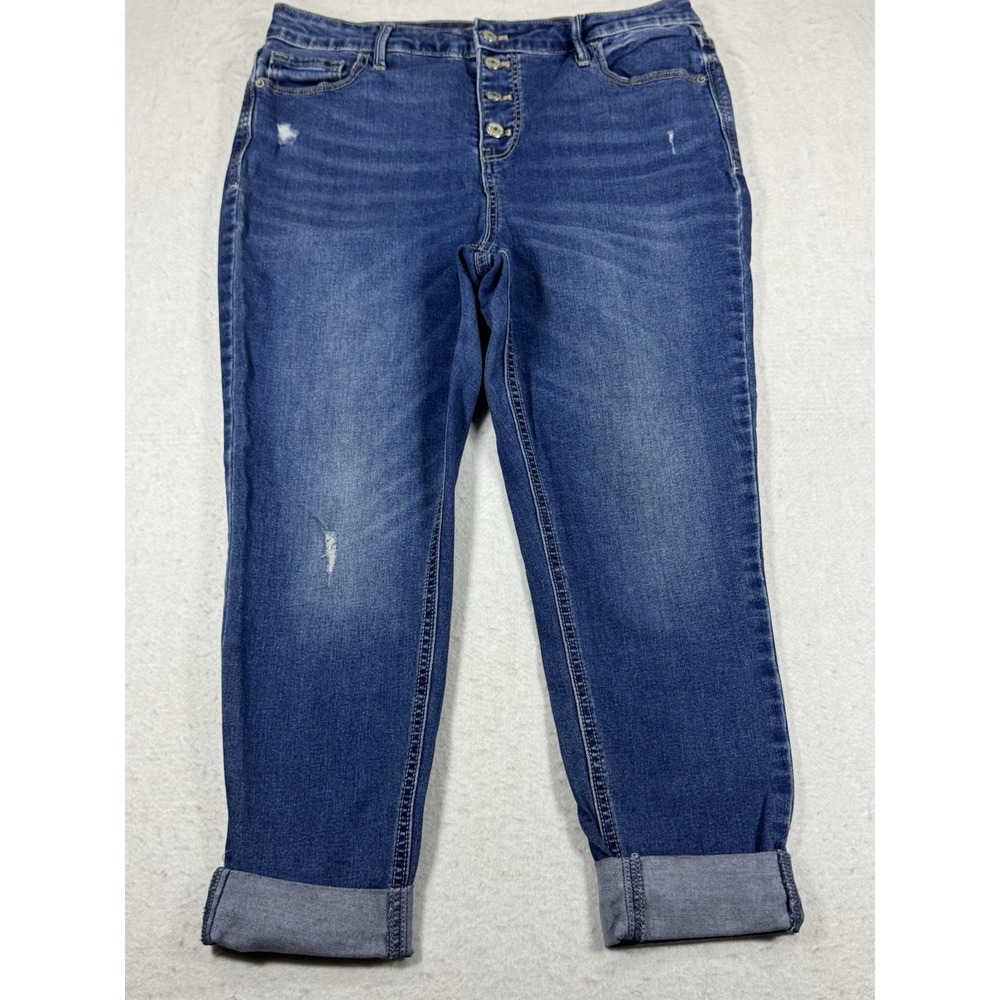 Old Navy Rockstar Super Skinny‎ High Rise Button Fly Jeans Women's Blue 32x25